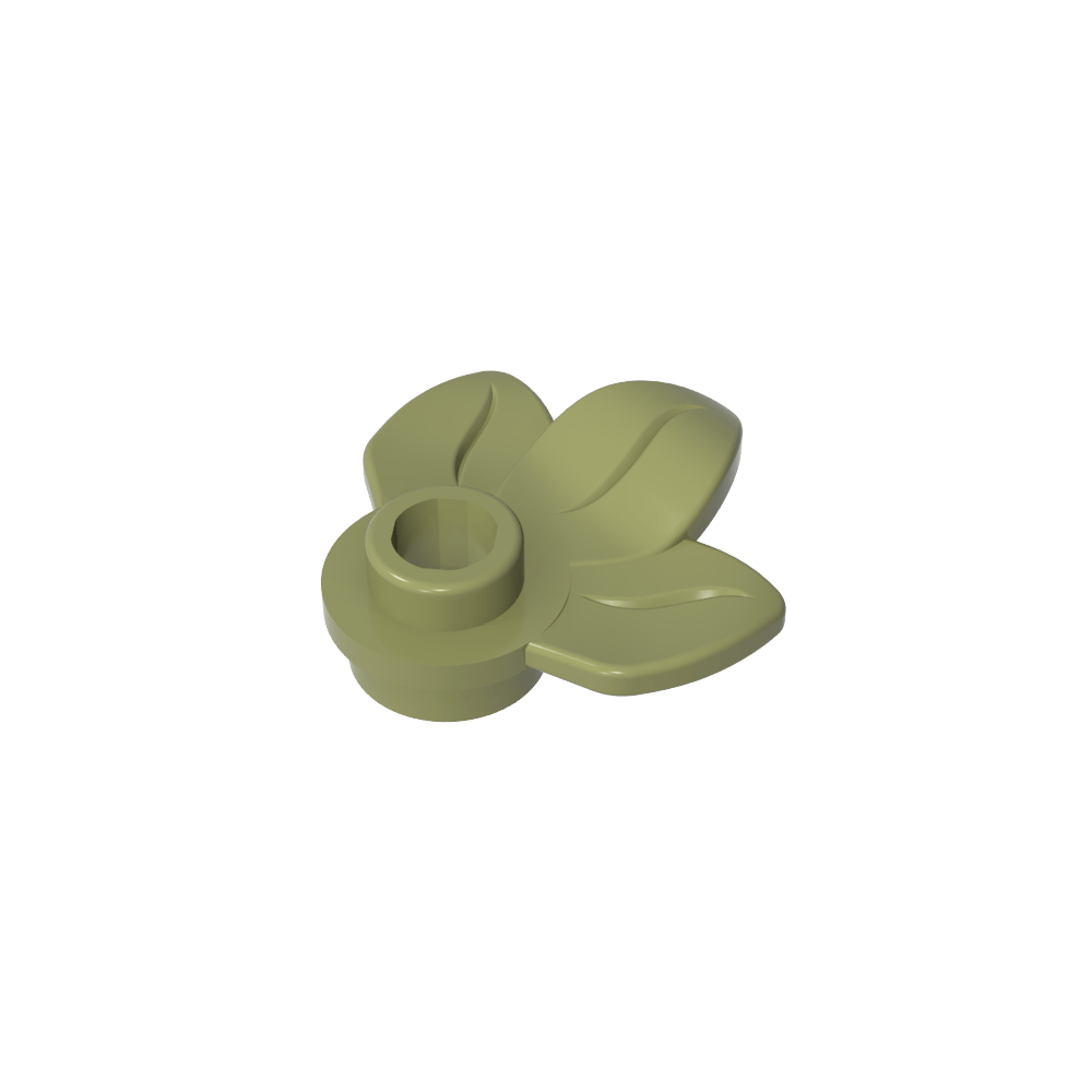 Planta, Plato 1 x 1 Redondo con 3 Hojas-MyGobricksEs