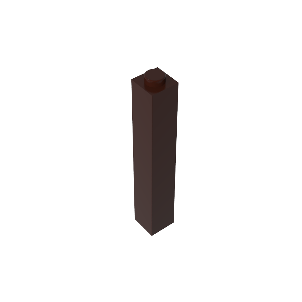 Ladrillo 1 x 1 x 5 con montante abierto o hueco bloqueado-MyGobricksEs