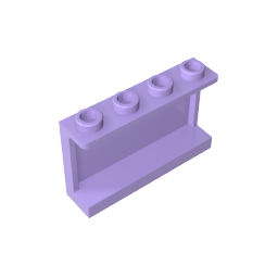 Panel 1 x 4 x 2 con soportes laterales - Montantes huecos-MyGobricksEs