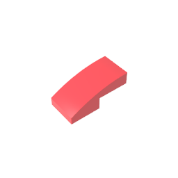 Pendiente curva 2 x 1 sin montantes [1/2 arco]-MyGobricksEs