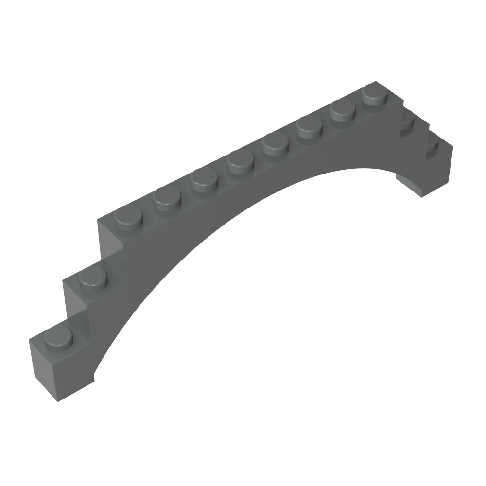 Arco de ladrillo 1 x 12 x 3 Arco elevado con 5 soportes transversales-MyGobricksEs