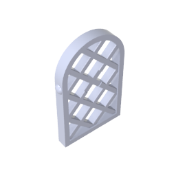 Ventana de 1 x 2 x 2 2/3 paneles enrejados en forma de diamante con parte superior redondeada-MyGobricksEs