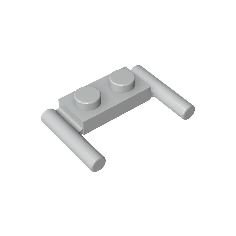 Plato especial 1 x 2 con asas [Extremos planos/Fijación baja]-MyGobricksEs