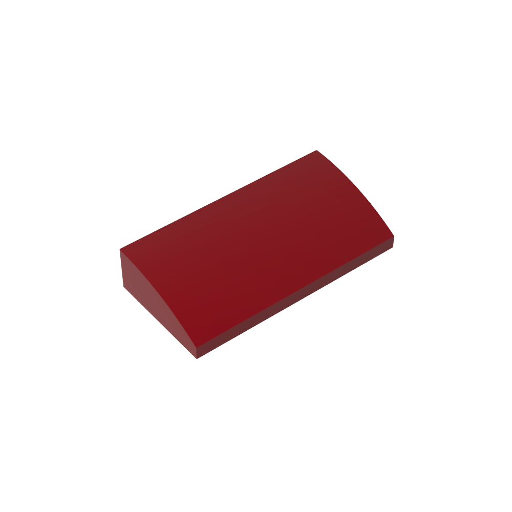 Ladrillo inclinado curvo 2 x 4 x 2/3 sin montantes, con tubos inferiores-MyGobricksEs