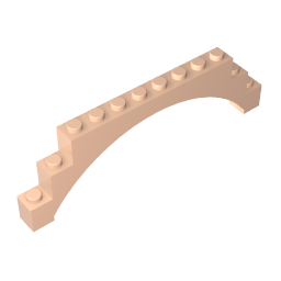 Arco de ladrillo 1 x 12 x 3 Arco elevado con 5 soportes transversales-MyGobricksEs