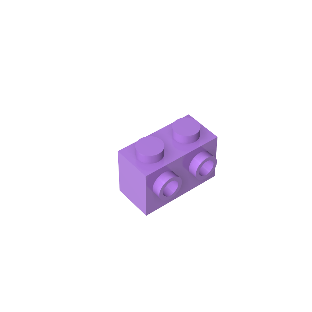 Ladrillo especial 1 x 2 con 2 montantes en 1 lado-MyGobricksEs