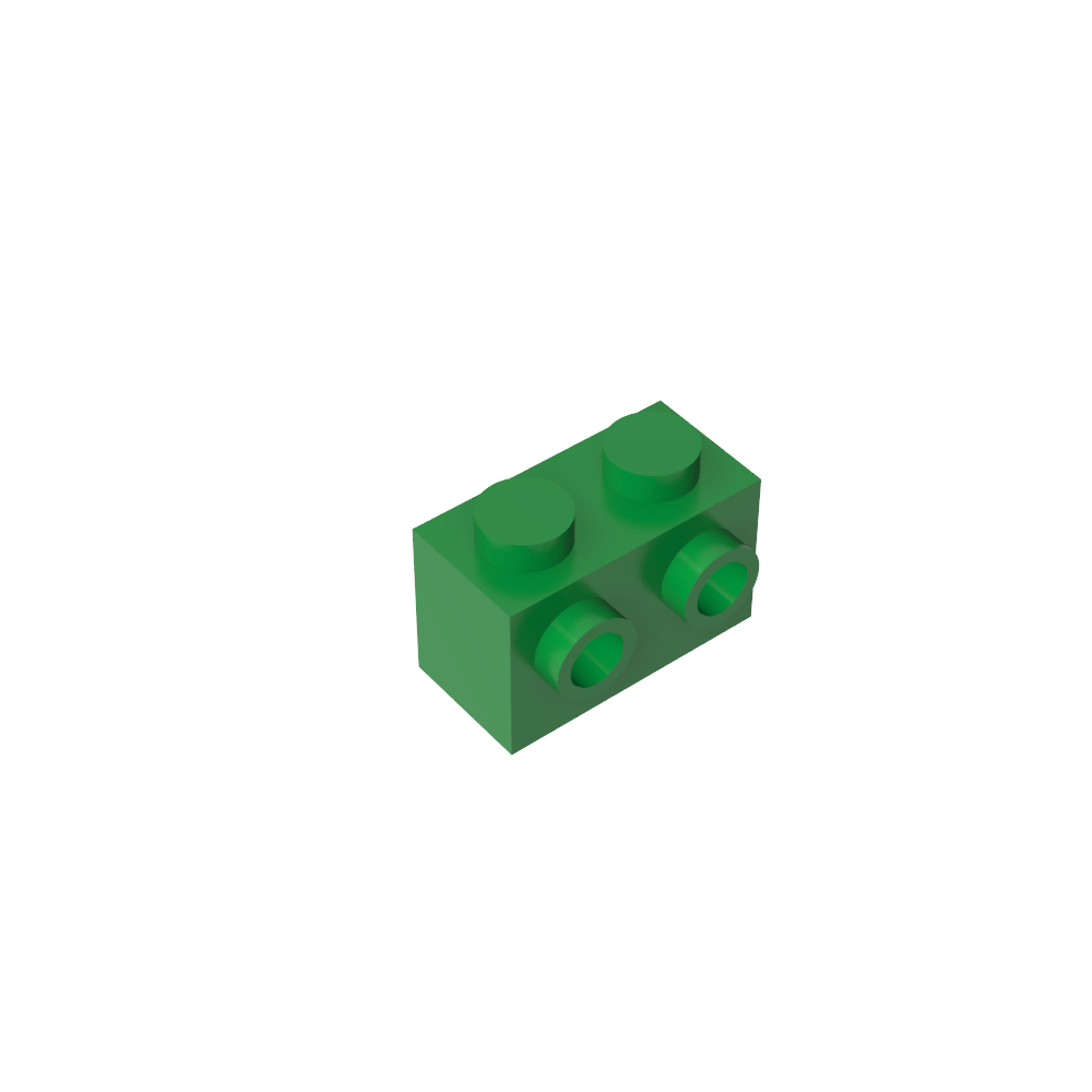 Ladrillo especial 1 x 2 con 2 montantes en 1 lado-MyGobricksEs