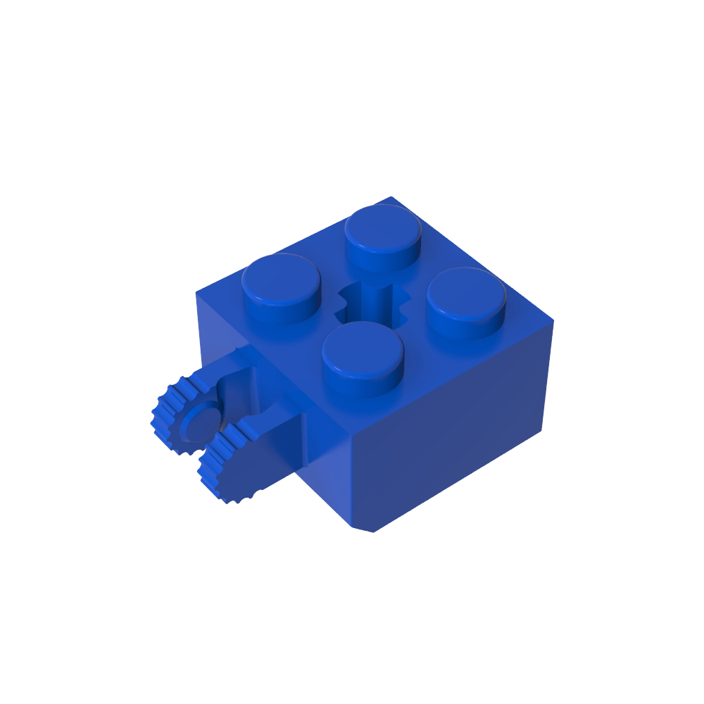 Bisagra de ladrillo 2 x 2 con bloqueo de 2 dedos vertical y orificio para eje-MyGobricksEs