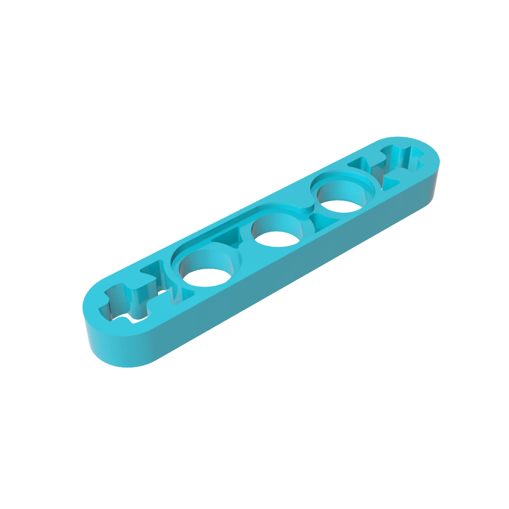 Viga técnica 1 x 5 delgada con orificios para ejes en los extremos-MyGobricksEs