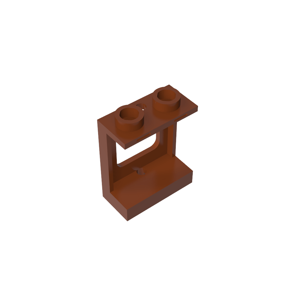 Ventana de 1 x 2 x 2, plano, un solo orificio superior e inferior para vidrio-MyGobricksEs