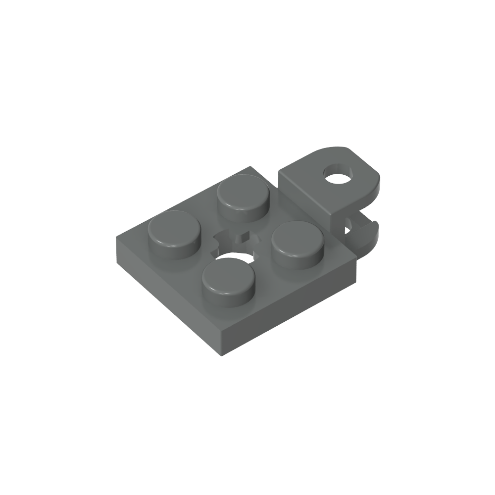 Placa especial 2 x 2 con zócalo de bola de remolque, corta, aplanada con agujeros y orificio para eje en el centro-MyGobricksEs