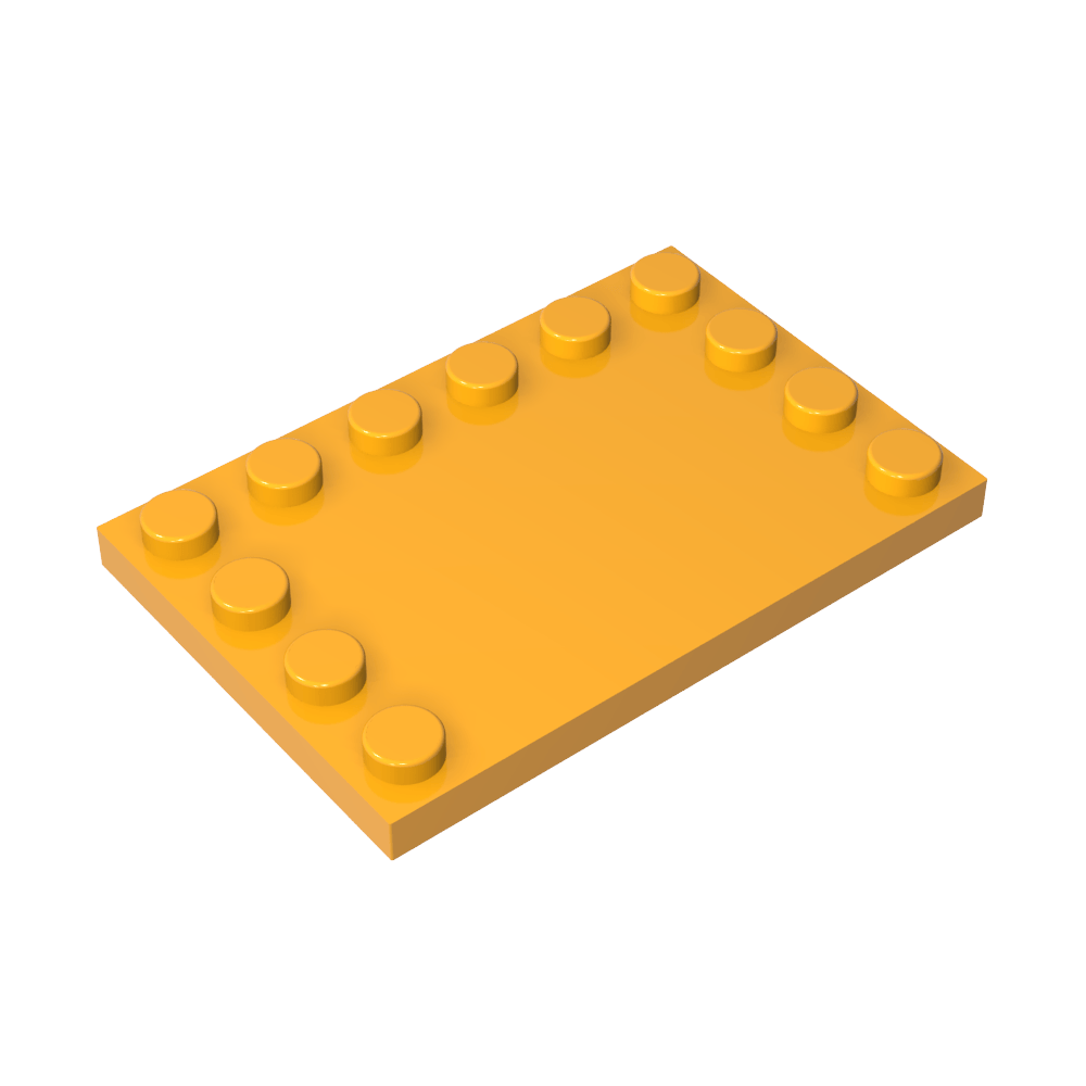 Placa especial 4 x 6 con tacos en 3 bordes-MyGobricksEs