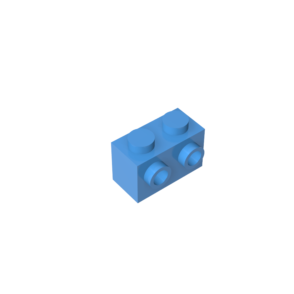Ladrillo especial 1 x 2 con 2 montantes en 1 lado-MyGobricksEs