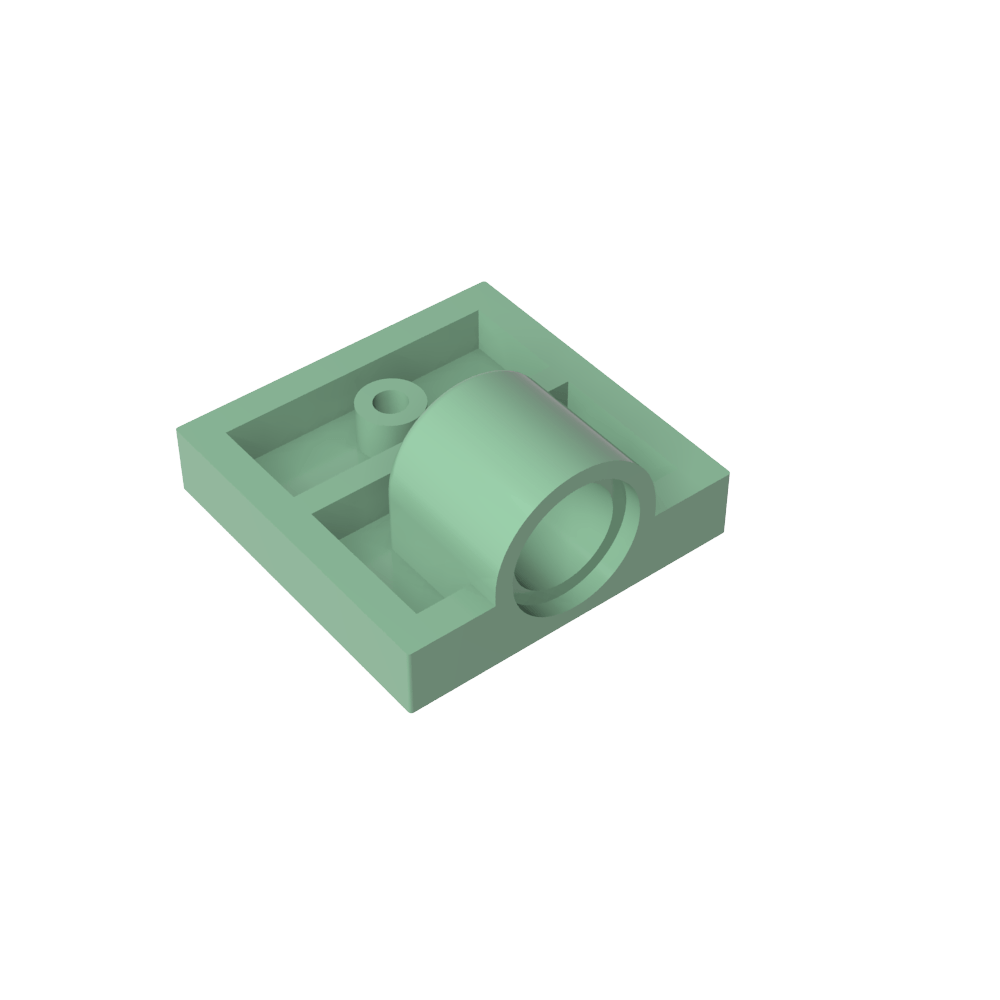 Placa Especial 2 x 2 con 1 Orificio para Pasador [Costilla Inferior Completa]-MyGobricksEs