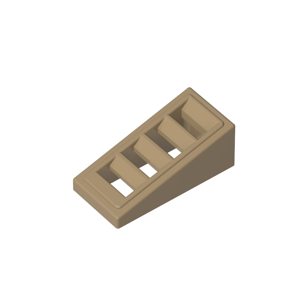Pendiente 18° 2 x 1 x 2/3 con 4 ranuras-MyGobricksEs