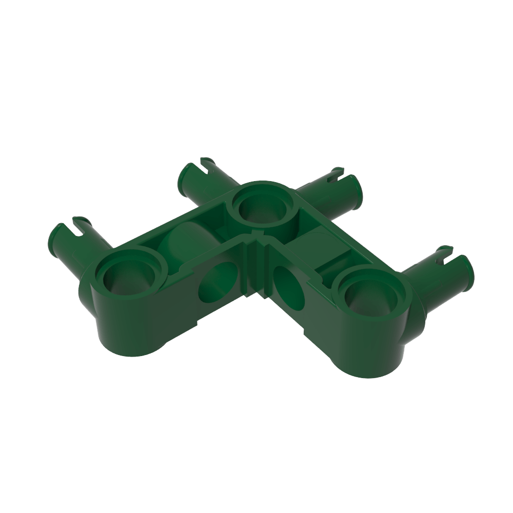 Technic Pin Connector Hub Perpendicular 3 x 3 Bent with 4 Pins (Pin Ridges Across Part)
