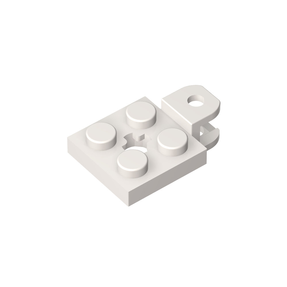 Placa especial 2 x 2 con zócalo de bola de remolque, corta, aplanada con agujeros y orificio para eje en el centro-MyGobricksEs