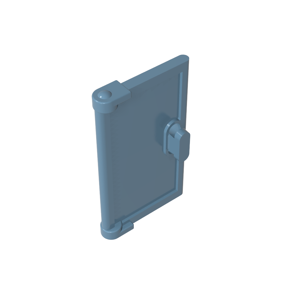 Puerta 1x2x3 con Tirador Vertical, Molde Nuevo para Marcos sin Mesa-MyGobricksEs