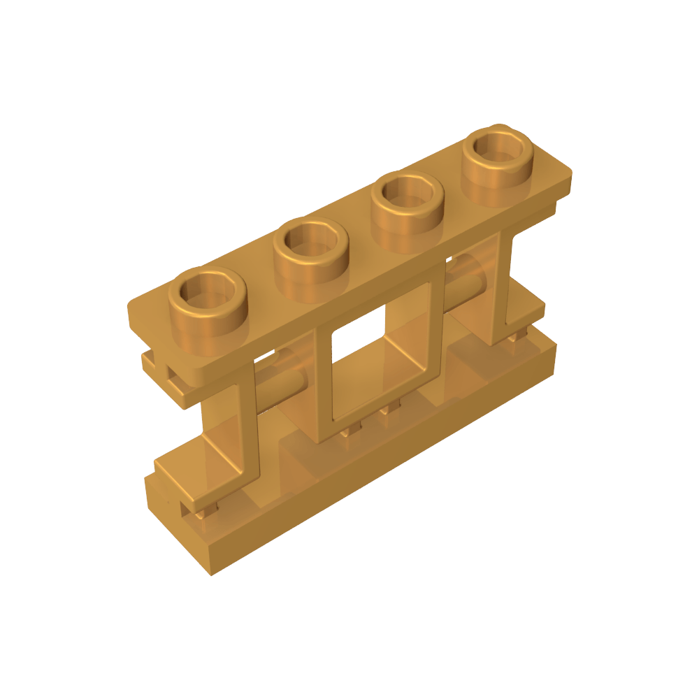 Cerca de celosía asiática ornamental de 1 x 4 x 2 con 4 montantes-MyGobricksEs