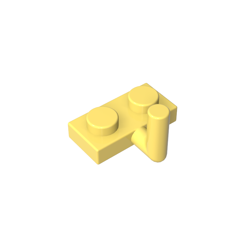 Placa lateral simple 1x2 con mango curvo hacia arriba
