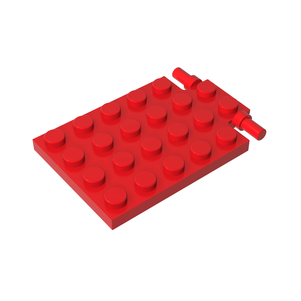 Placa especial 4 x 6 con bisagra para trampilla [pasadores largos]-MyGobricksEs