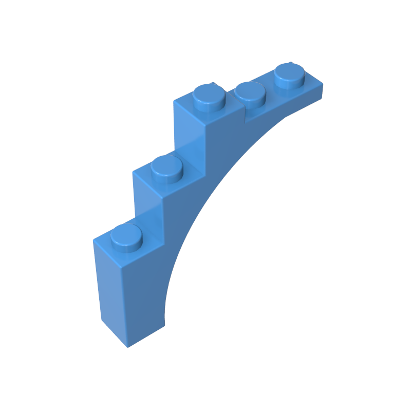 Arco de ladrillo 1 x 5 x 4 [Arco irregular, soportes cruzados en la parte inferior elevada]-MyGobricksEs