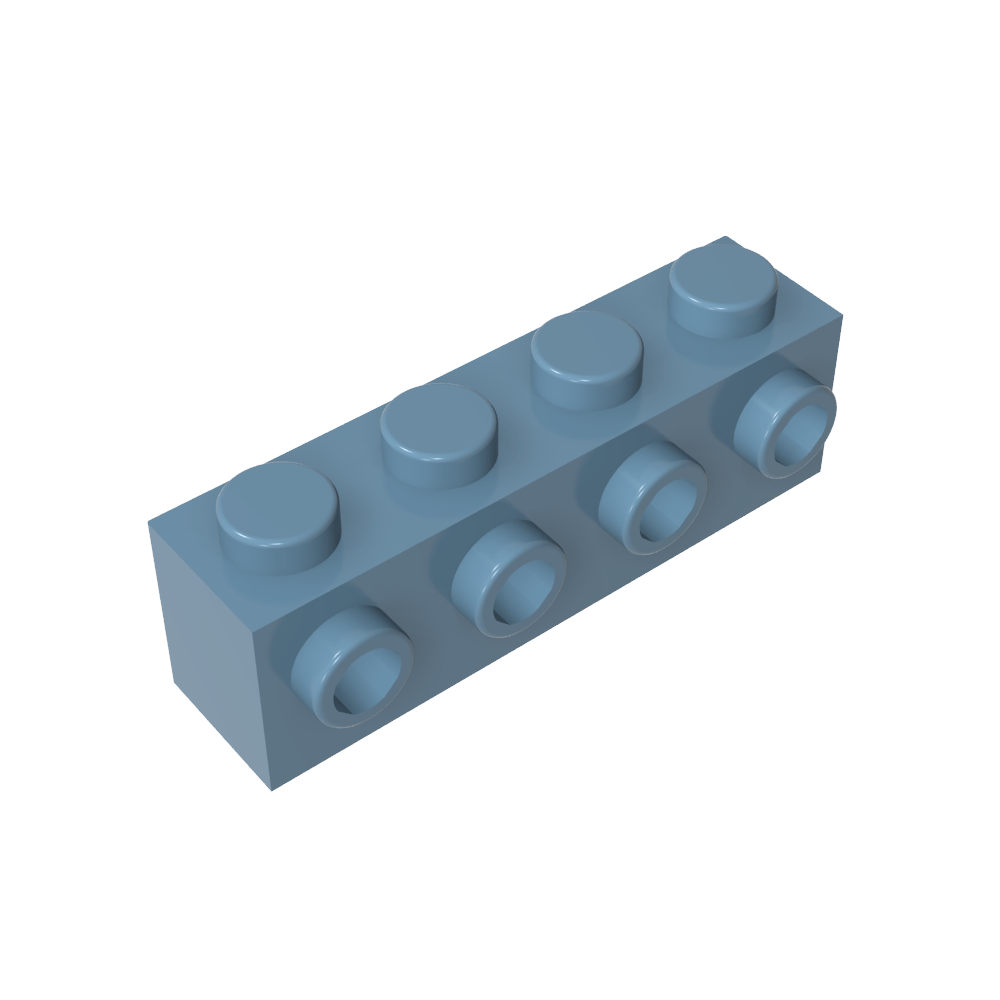 Ladrillo especial 1 x 4 con 4 montantes en un lado-MyGobricksEs