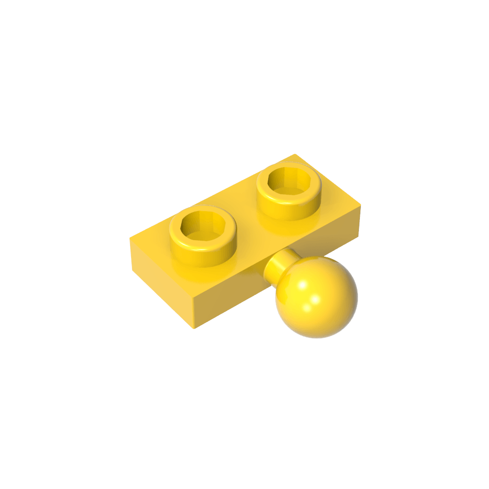 Placa especial 1 x 2 con bola de remolque central lateral de 5,9 mm-MyGobricksEs