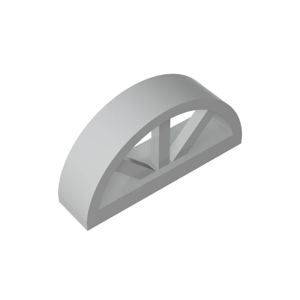 Ventana de 1 x 4 x 1 2/3 con parte superior redondeada con radios-MyGobricksEs