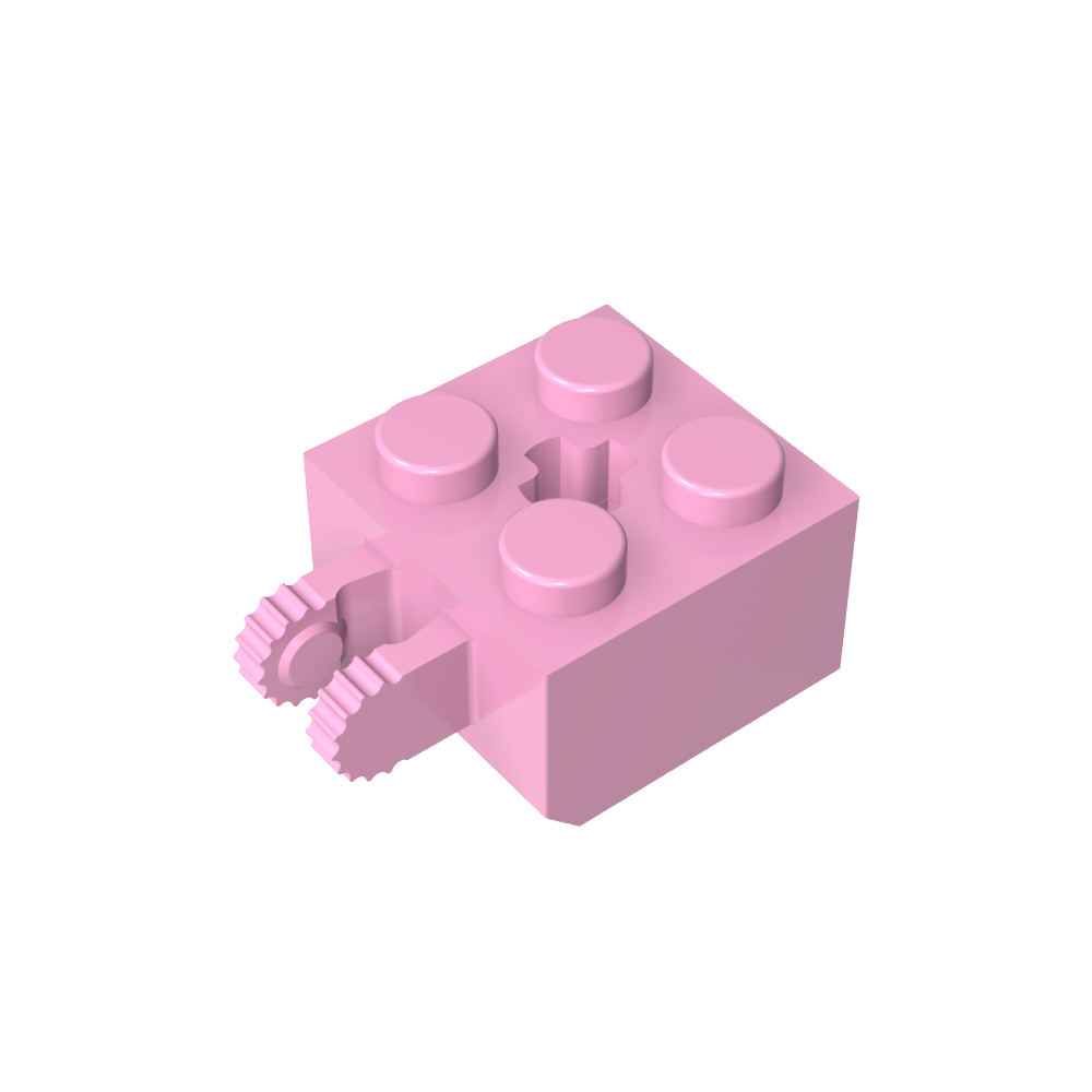 Bisagra de ladrillo 2 x 2 con bloqueo de 2 dedos vertical y orificio para eje-MyGobricksEs