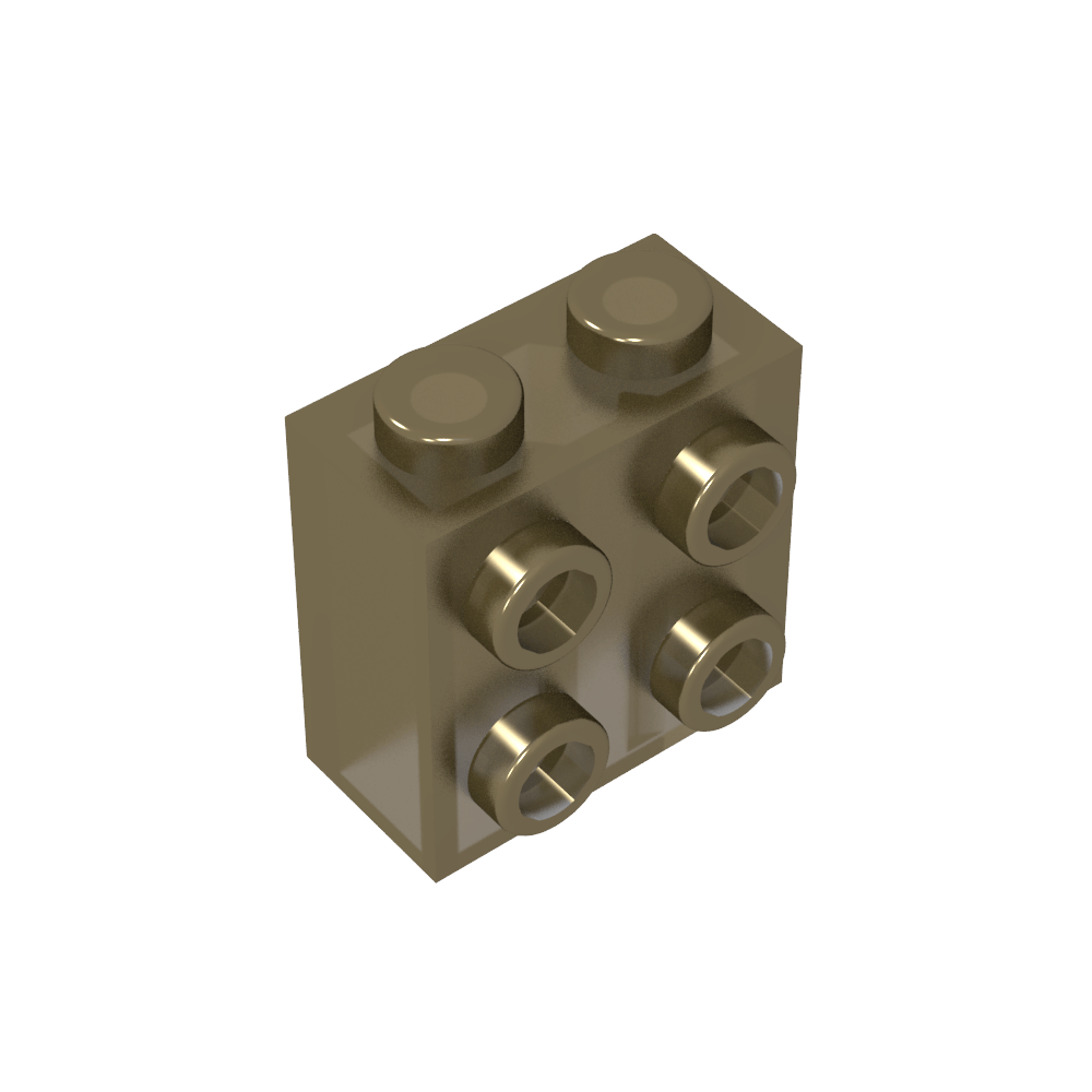 Ladrillo especial 1 x 2 x 1 2/3 con cuatro montantes en un lado-MyGobricksEs