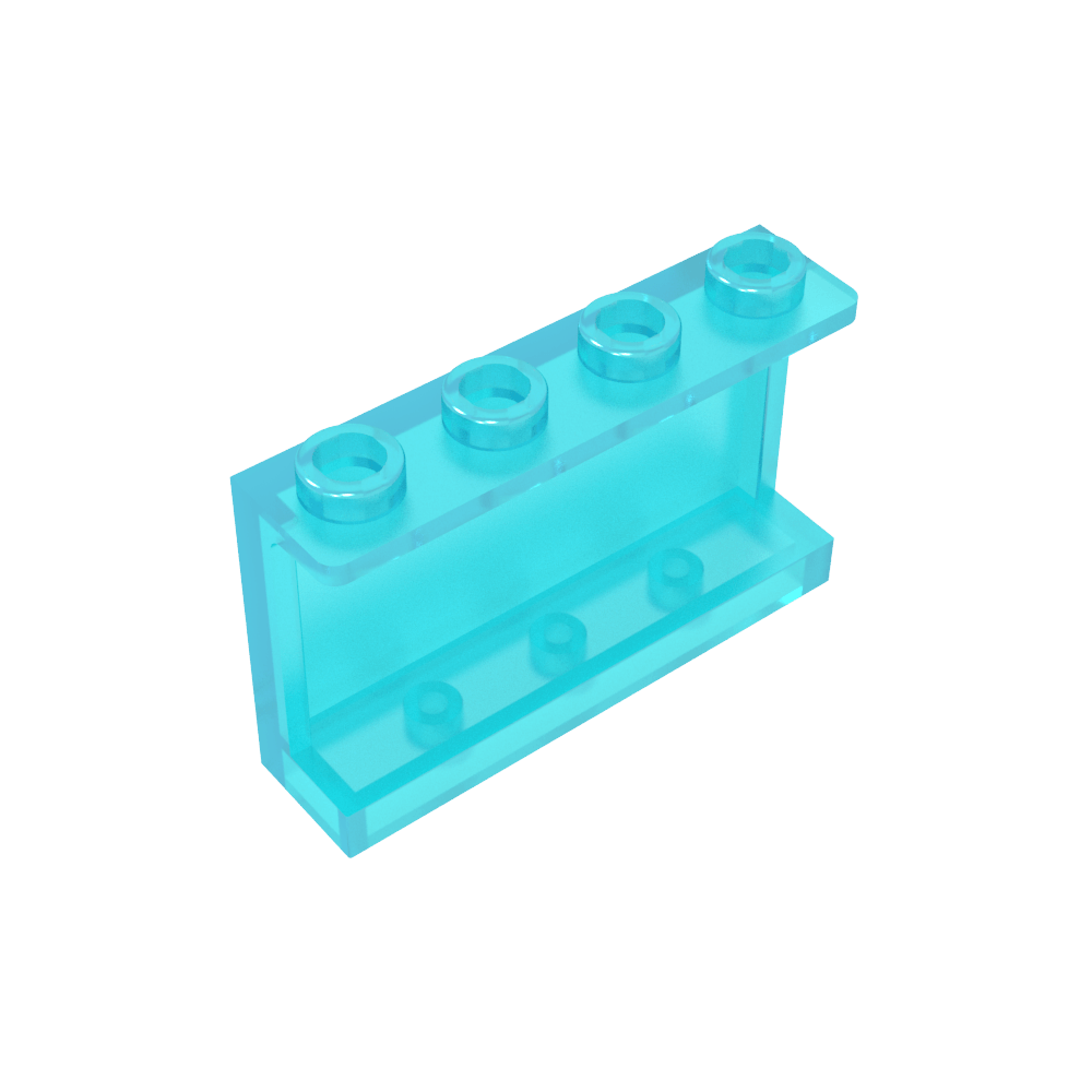 Panel 1 x 4 x 2 con soportes laterales - Montantes huecos-MyGobricksEs