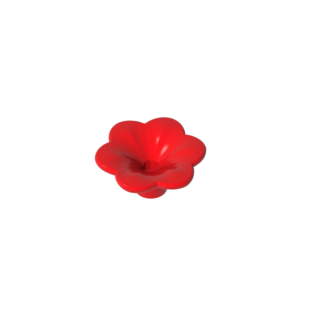 Planta, Kit de accesorios para exterior, Flor con 6 pétalos redondeados y alfiler-MyGobricksEs