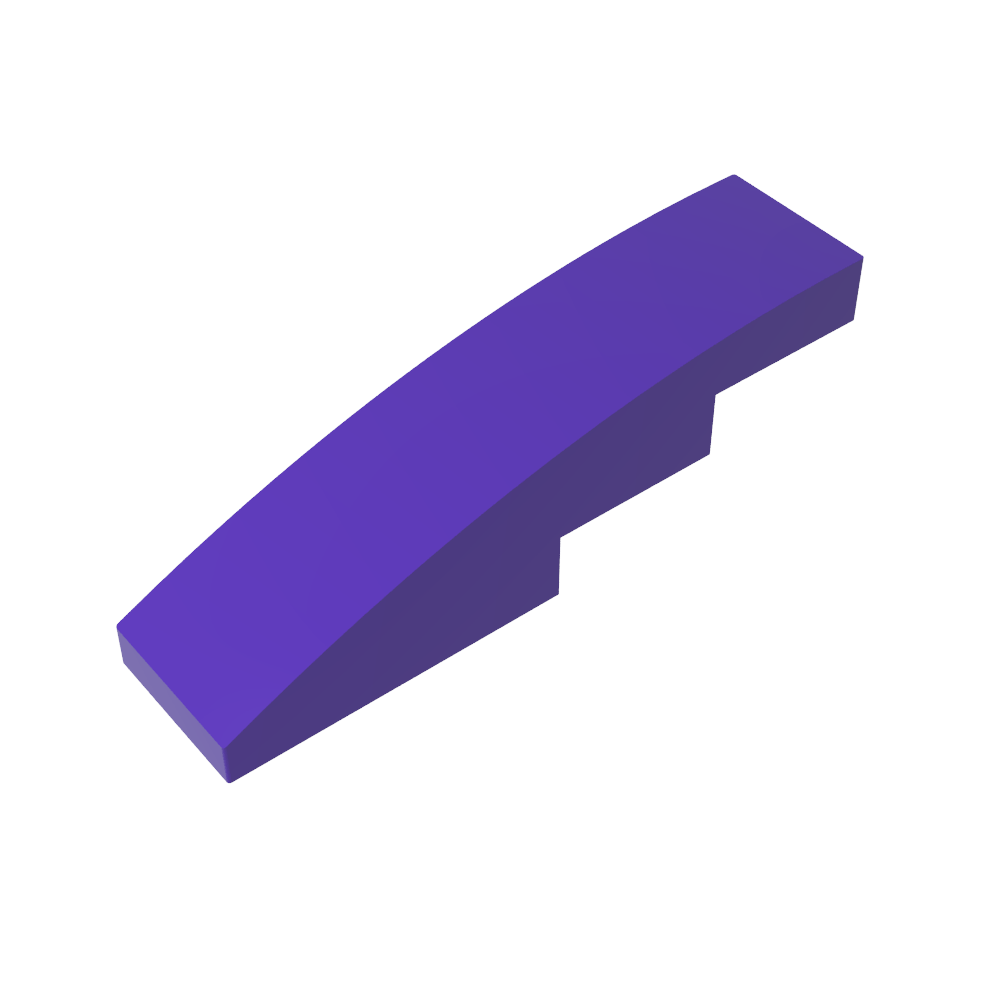 Pendiente curva 4 x 1 sin montantes [Soporte para montantes con crestas asimétricas]-MyGobricksEs