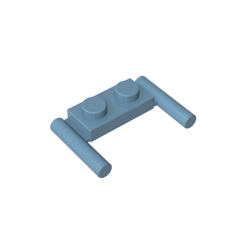 Plato especial 1 x 2 con asas [Extremos planos/Fijación baja]-MyGobricksEs