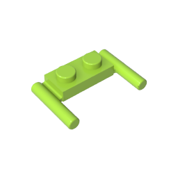 Plato especial 1 x 2 con asas [Extremos planos/Fijación baja]-MyGobricksEs