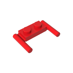 Plato especial 1 x 2 con asas [Extremos planos/Fijación baja]-MyGobricksEs