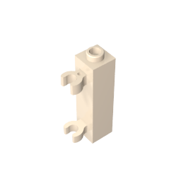 Ladrillo especial 1 x 1 x 3 con 2 clips verticales [Perno hueco, clips abiertos O]-MyGobricksEs