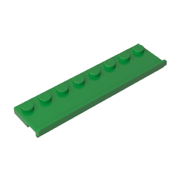 Placa especial 2 x 8 con riel para puerta-MyGobricksEs