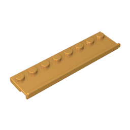 Placa especial 2 x 8 con riel para puerta-MyGobricksEs
