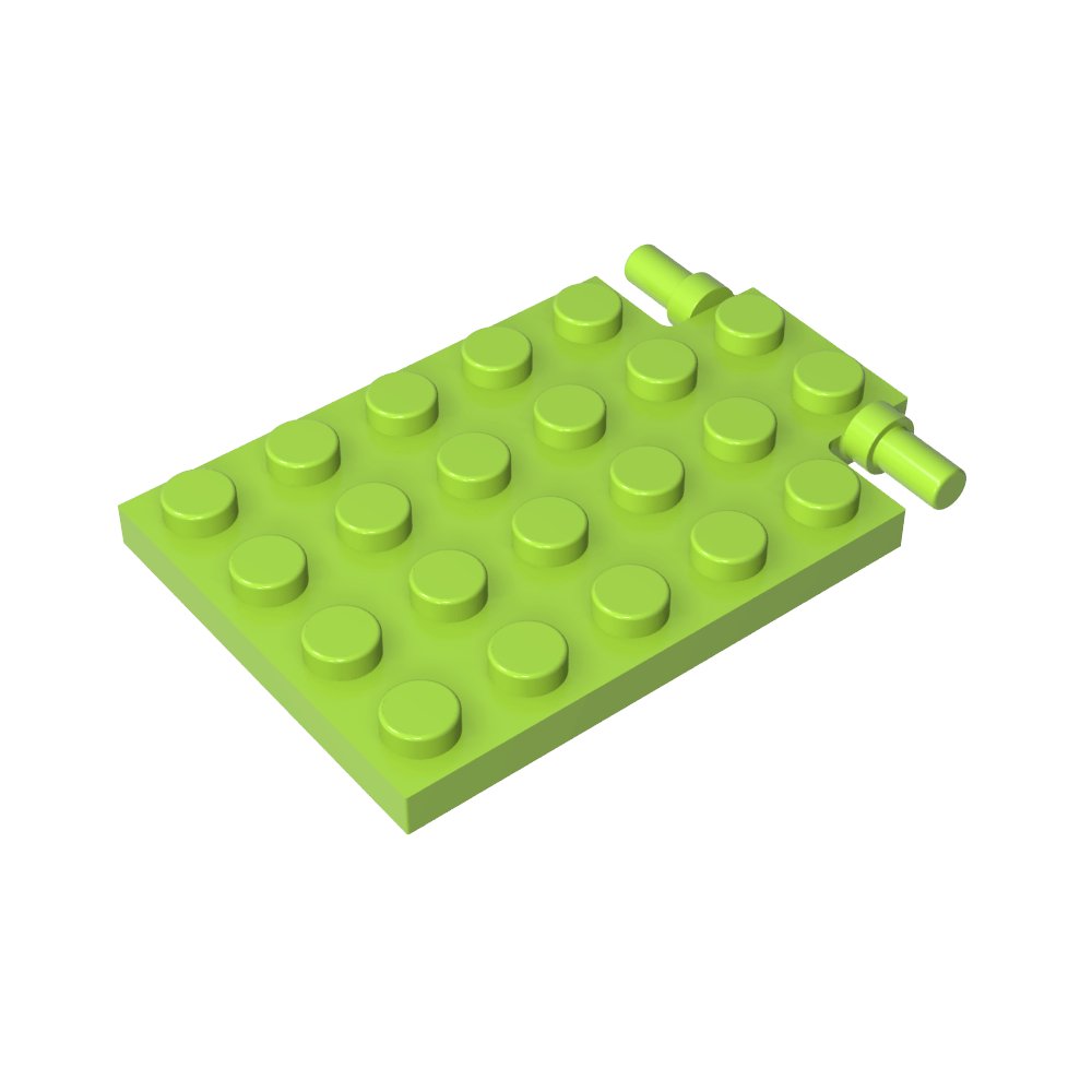 Placa especial 4 x 6 con bisagra para trampilla [pasadores largos]-MyGobricksEs