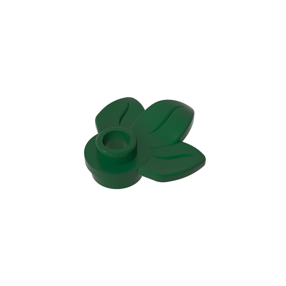 Planta, Plato 1 x 1 Redondo con 3 Hojas-MyGobricksEs