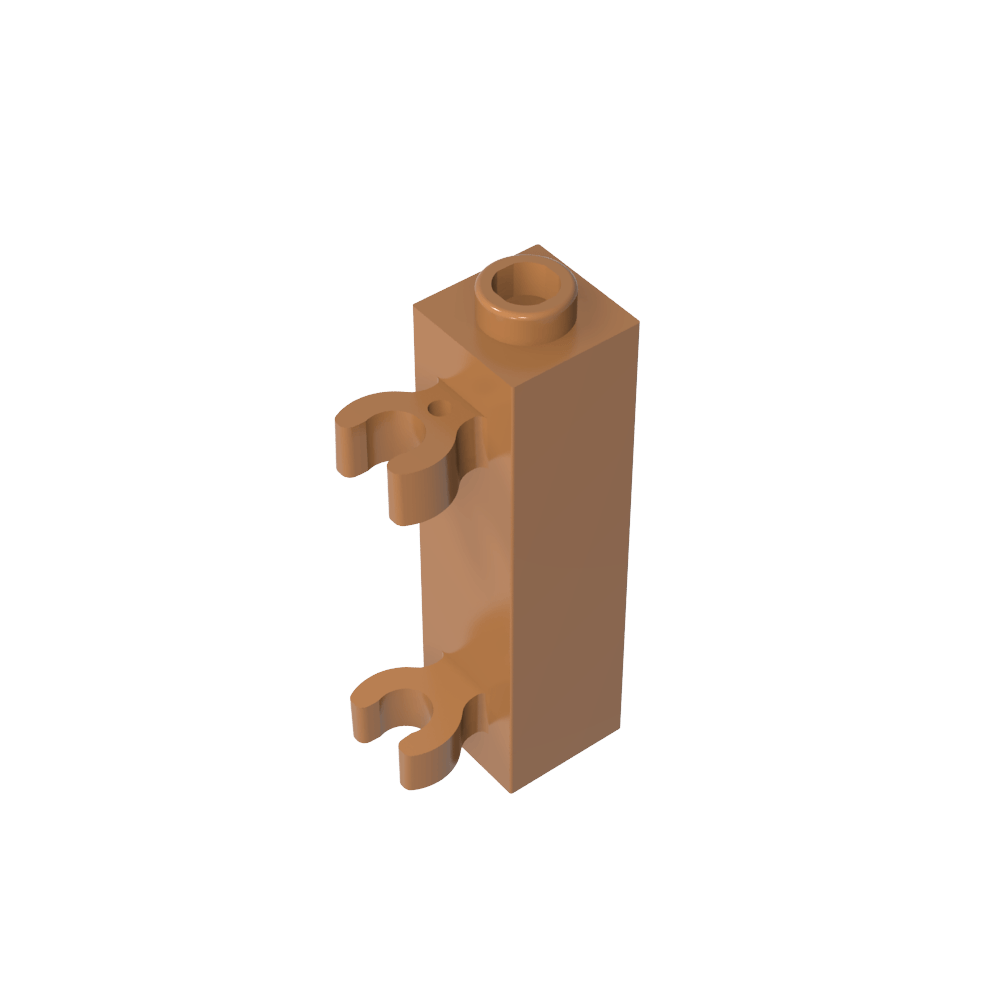 Ladrillo especial 1 x 1 x 3 con 2 clips verticales [Perno hueco, clips abiertos O]-MyGobricksEs