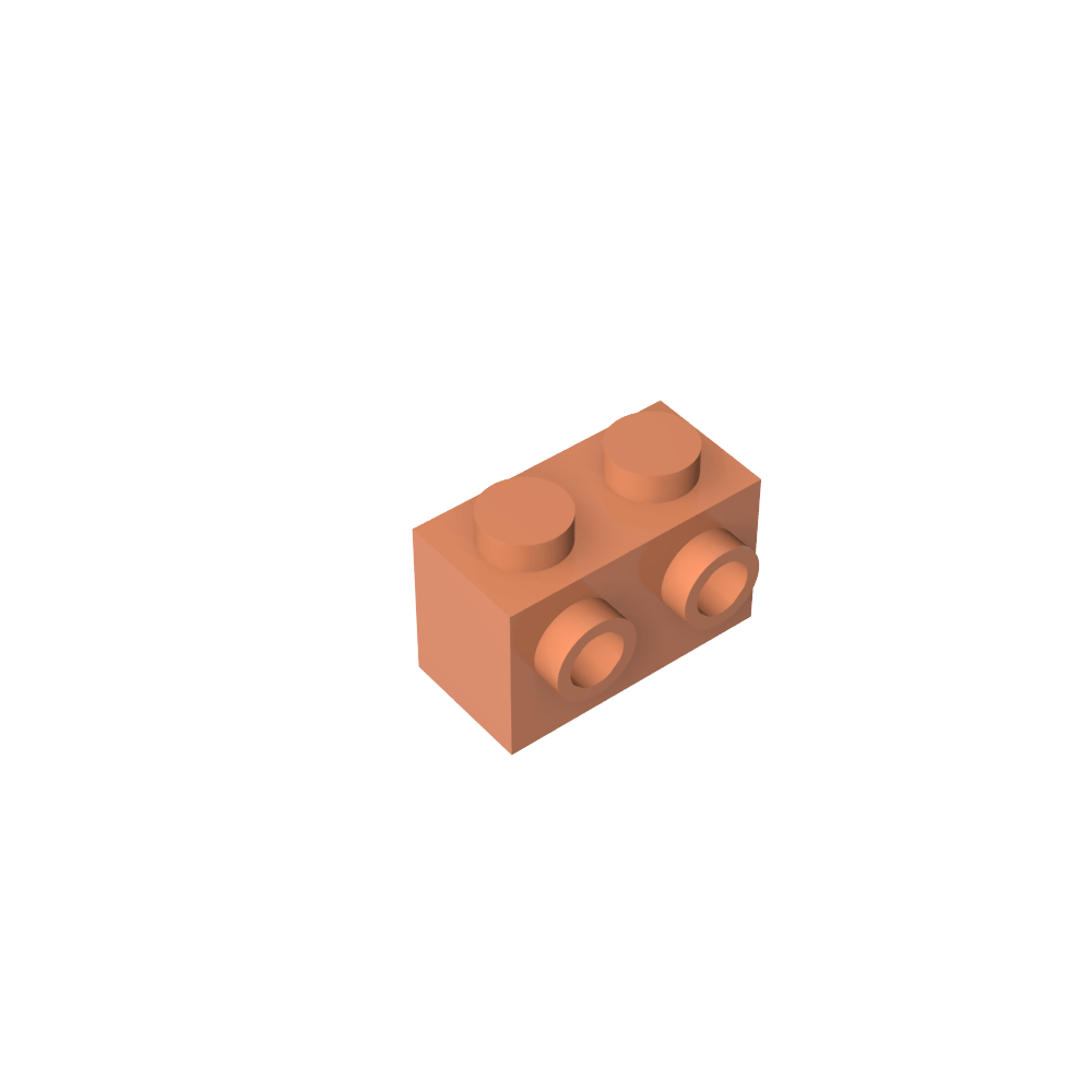 Ladrillo especial 1 x 2 con 2 montantes en 1 lado-MyGobricksEs