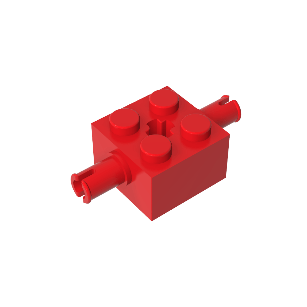 Ladrillo especial 2 x 2 con 2 pasadores y agujero para eje-MyGobricksEs