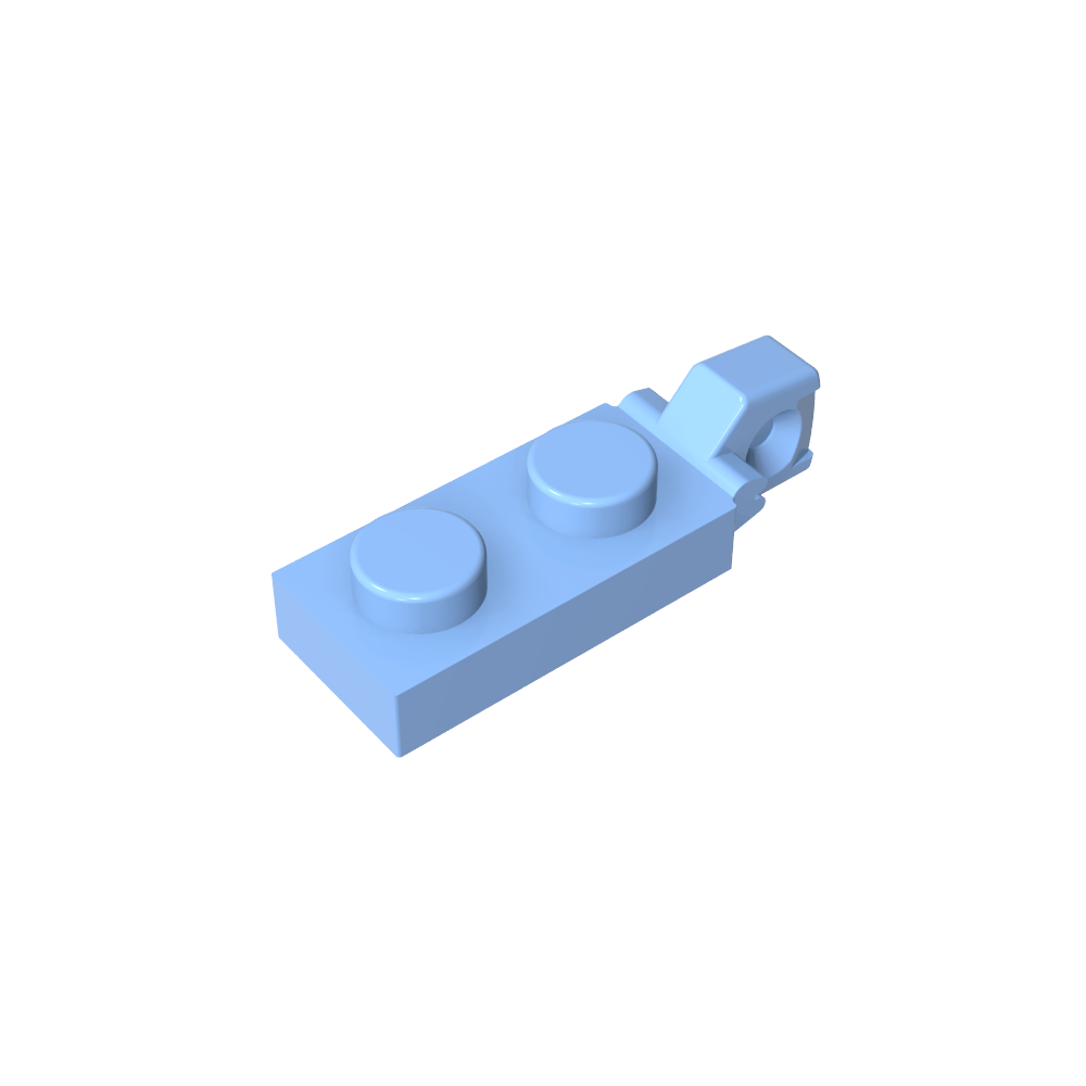 Placa de bisagra 1 x 2 con bloqueo con 1 dedo en el extremo, sin ranura-MyGobricksEs