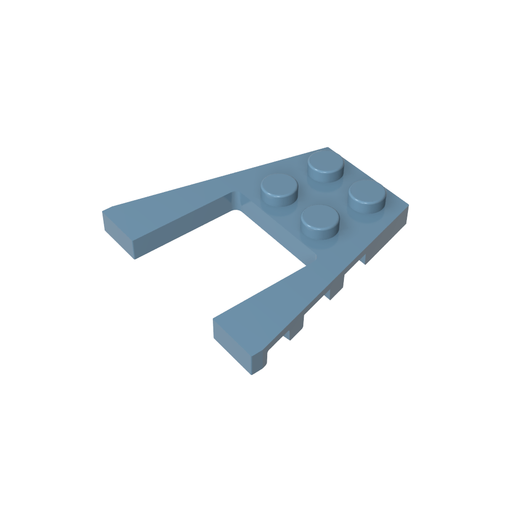 Placa de cuña 4 x 4 con corte de 2 x 2-MyGobricksEs