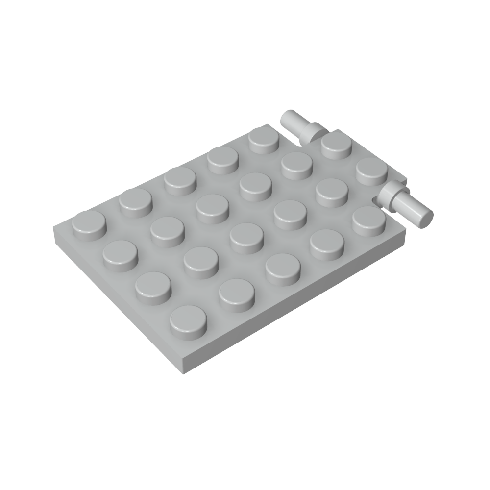 Placa especial 4 x 6 con bisagra para trampilla [pasadores largos]-MyGobricksEs