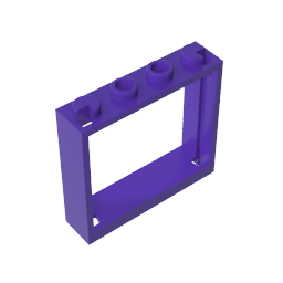 Ventana 1 x 4 x 3 sin pestañas de persiana-MyGobricksEs