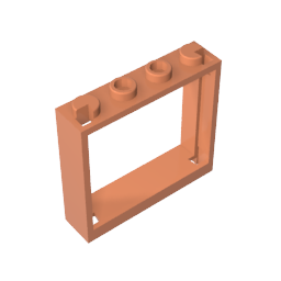 Ventana 1 x 4 x 3 sin pestañas de persiana-MyGobricksEs